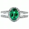 Contemporary Emerald & Diamond Cocktail Ring