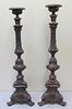 Pair of Large Vintage Cast Bronze Pricket Candle