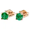 Natural 3.5mm Round Emerald Stud Earrings