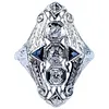 Remarkable Art Deco Diamond Navette Ring