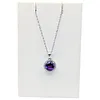 Royal Purple Amethyst & Diamond Halo Pendant Necklace