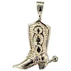 Detailed Solid Gold & Diamond Cowboy Boot Pendant