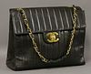 A Chanel black lambskin leather 'Mademoiselle' classic
