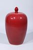 Chinese Red Porcelain Covered Vase