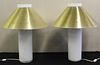 Midcentury Koch & Lowy White Glass Table Lamps.