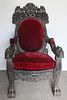 Magnificent, Highly Carved Antique Asian Throne
