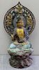 Polychrome Decorated Seated Buddha Figure.