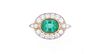 Vintage Emerald & Diamond 18k Yellow Gold Ring