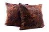 Brindle Brown & Black Cowhide Premium Two Pillows