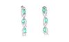 Emerald Diamond & 14k Ribbon White Gold Earrings