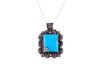 Navajo Sterling Kingman Turquoise Pendant Necklace