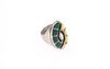 Zuni Silver Mother of Pearl & Malachite Inlay Ring
