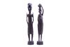 1960's Hand Carved Ebony Wood Female Statuettes