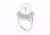 South Sea Pearl & Diamond 14k White Gold Ring