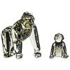 (2 Pc) Swarovski Crystal Gorilla Figurines