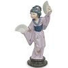 Lladro "Japanese Girl with Fans" Porcelain Figurine