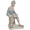 Lladro Style "Clown with Accordion" Porcelain Figure