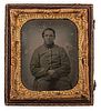 Civil War Sixth Plate Ambrotype of Confederate Soldier Elbert Dorn 