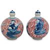 (2 Pc) Chinese Imari Porcelain Snuff Bottles