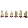 (6 Pc) Chinese Soapstone Carved Figurines
