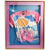 Peter Max (American b. 1937) Signed "Monk in Vase II" Shirt