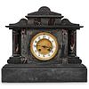 Antique Japy Freres Black Slate Mantel Clock