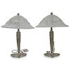 (2 Pc) Georges Leleu Style Art Deco Table Lamps