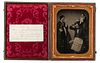 Curiously-Posed Half and Two Quarter Plate Ambrotypes of a Couple and Acting Troupe 