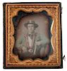 Sixth Plate Daguerreotype of Fireman or Sailor, Possibly from HMS Duke of Wellington