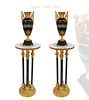 A Pair of Champleve/Black Marble Gilt Bronze Vases