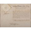 John Hancock Document Signed, 1792 