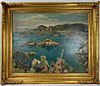 Oil Painting On Canvas Ocean with Islands Signed
