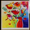 A Print of Rapture Peter Max Flowers with Frame