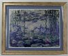 A Decoration Print Water Lilies with Frame