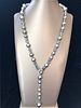 Fine 10mm - 15mm South Sea Tahitian and Keshi Pearl Diamond Lariat Necklace