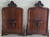 Pair of Carved Mahogany Hanging Plate Shelves, 19th Century