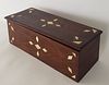 Antique Sailor Made Whale Ivory Inlaid Mahogany Box, 19th Century