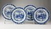 Set of Four Chinese Export Porcelain Plates with Scalloped Rim, circa 1760