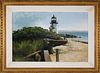 R. Benjamin Jones Acrylic on Panel, "Brant Point Light, Nantucket"