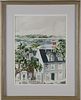 Eleanora M. Johnson Watercolor "View of Orange Street Nantucket"