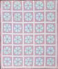 Pink and White Calico Dresden Plate Quilt, circa 1940s
