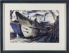 Arthur Kelly David Healy Watercolor "Dry Dock"