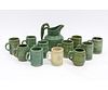 GREEN POTTERY PITCHER etc.