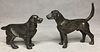 PAIR OF SILVER PLATED DOG PAPER WEIGHT , H 9.5CM , 7.5CM 
