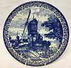 A BLUE AND WHITE DELFT PLATE HOLLAND,D 30CM