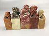 FIVE CHINESE SOAP STONE SEAL,TALLEST 7.5CM