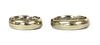 A pair of white gold wedding rings,