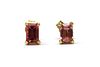 A pair of 18ct gold single stone tourmaline stud earrings,