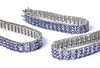 Three matching sterling silver set tanzanite bracelets,