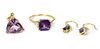 A 9ct gold amethyst and zircon ring,